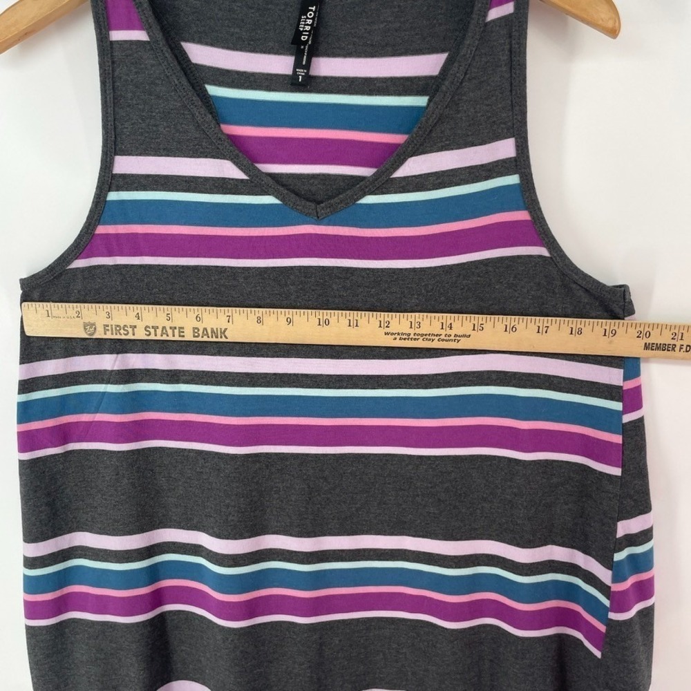 Torrid Pajamas Set Shorts Size 2 Tank Top Size 1 Striped Cotton Modal Stretch - Picture 2 of 12